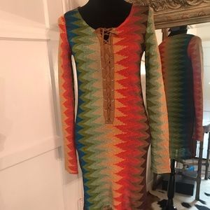 COPY - Haute Hippie Multi Color Lace-up Casual Dress